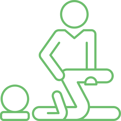 Physiotherapist shows patient exercises – symbol for rehabilitation measures and exercise therapy