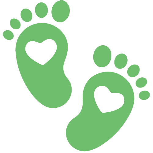 Zwei Babyfüße mit Herz – Symbol für Eltern-Kind-Pass-Untersuchungen