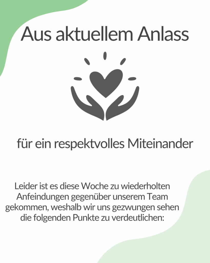 Hinweis der Familienpraxis Tirol: Aus aktuellem Anlass bitten wir um respektvollen Umgang miteinander.